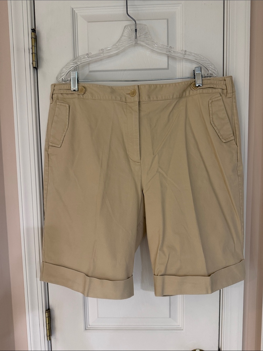 Talbots Classic Women's Khaki Bermuda Shorts - Casual & Polished, Size 18